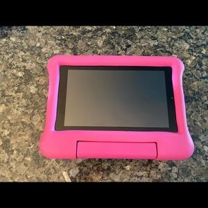 Amazon Fire Kids Tablet with protective cover.